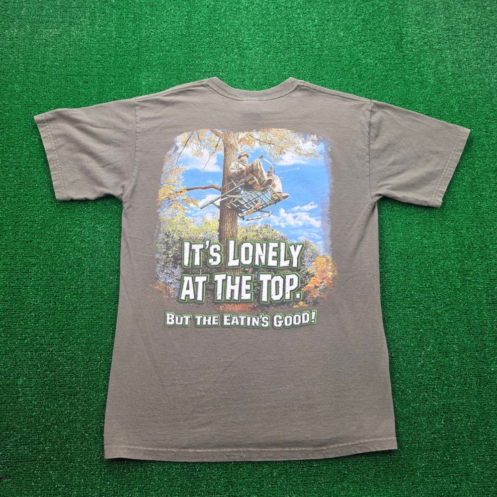 Buck Wear Its Lonely at the‎ Top Graphic Tshirt Mens Medium Brown Hunting Deer